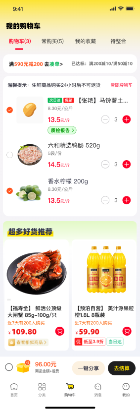预泊进货购物车